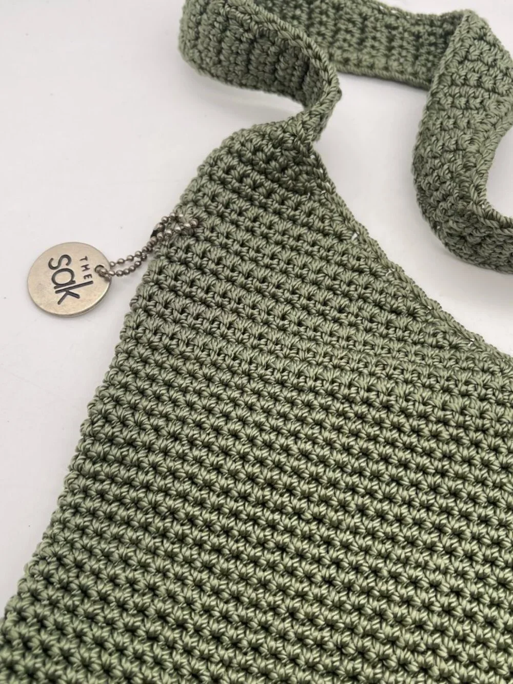 The Sak Knit Crochet Hobo Bag Purse Shoulder Bag Handbag Bucket Large Green - Picture 2 of 10
